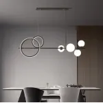 Реечный светодиодный светильник в виде композиции из матовых шарообразных плафонов и колец с контурным LED-свечением DOVER S от ImperiumLoft Реечный светодиодный светильник в виде композиции из матовых шарообразных плафонов и колец с контурным LED-свечением DOVER S от ImperiumLoft