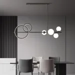 Реечный светодиодный светильник в виде композиции из матовых шарообразных плафонов и колец с контурным LED-свечением DOVER S от ImperiumLoft Реечный светодиодный светильник в виде композиции из матовых шарообразных плафонов и колец с контурным LED-свечением DOVER S от ImperiumLoft