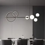 Реечный светодиодный светильник в виде композиции из матовых шарообразных плафонов и колец с контурным LED-свечением DOVER S от ImperiumLoft Реечный светодиодный светильник в виде композиции из матовых шарообразных плафонов и колец с контурным LED-свечением DOVER S от ImperiumLoft