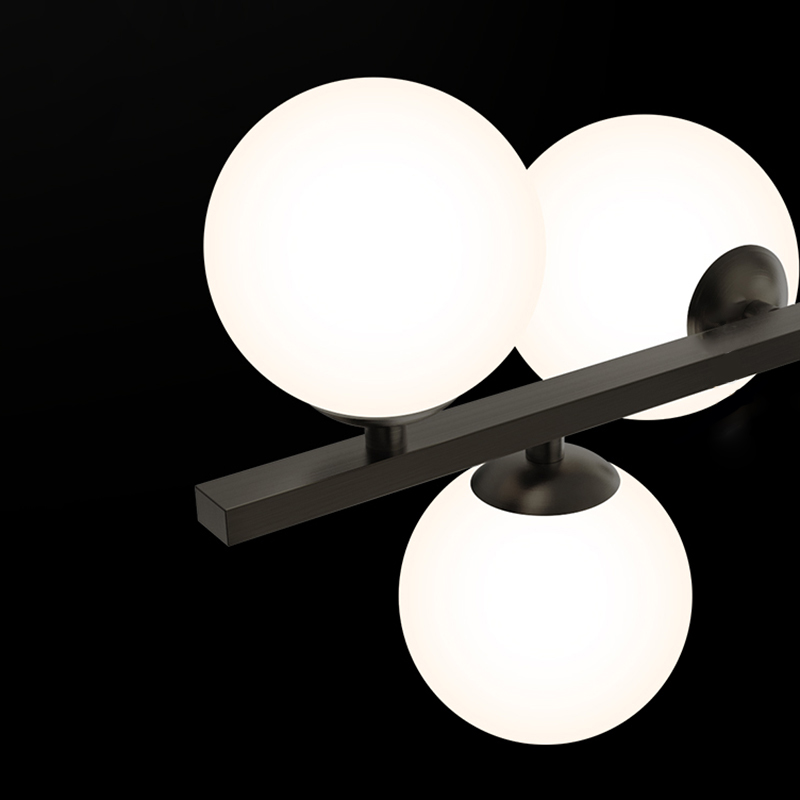 Реечный светодиодный светильник в виде композиции из матовых шарообразных плафонов и колец с контурным LED-свечением DOVER M от ImperiumLoft Реечный светодиодный светильник в виде композиции из матовых шарообразных плафонов и колец с контурным LED-свечением DOVER M от ImperiumLoft