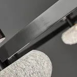 Кольцевая светодиодная люстра TILMAN D98 от ImperiumLoft с направленными вниз полусферическими фактурными плафонами и источниками рассеянного света, направленными вверх