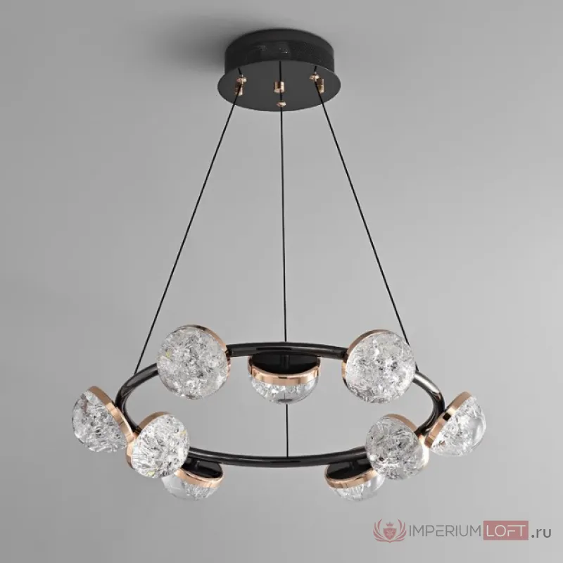 Кольцевая люстра с LED-источниками света в полусферических рассеивателях с эффектом льда FRIDHELM RING D58 от ImperiumLoft