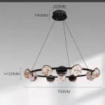 Кольцевая люстра с LED-источниками света в полусферических рассеивателях с эффектом льда FRIDHELM RING D75 от ImperiumLoft