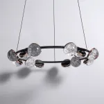 Кольцевая люстра с LED-источниками света в полусферических рассеивателях с эффектом льда FRIDHELM RING D75 от ImperiumLoft