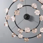 Кольцевая люстра с LED-источниками света в полусферических рассеивателях с эффектом льда FRIDHELM RING D91+D58 от ImperiumLoft