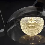 Кольцевая светодиодная люстра с фактурными рассеивателями внутри дымчатых плафонов купольной формы LOUIS D89 от ImperiumLoft