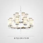 Подвесная люстра со стеклянными рельефными плафонами Сilindery Silver D75 от ImperiumLoft