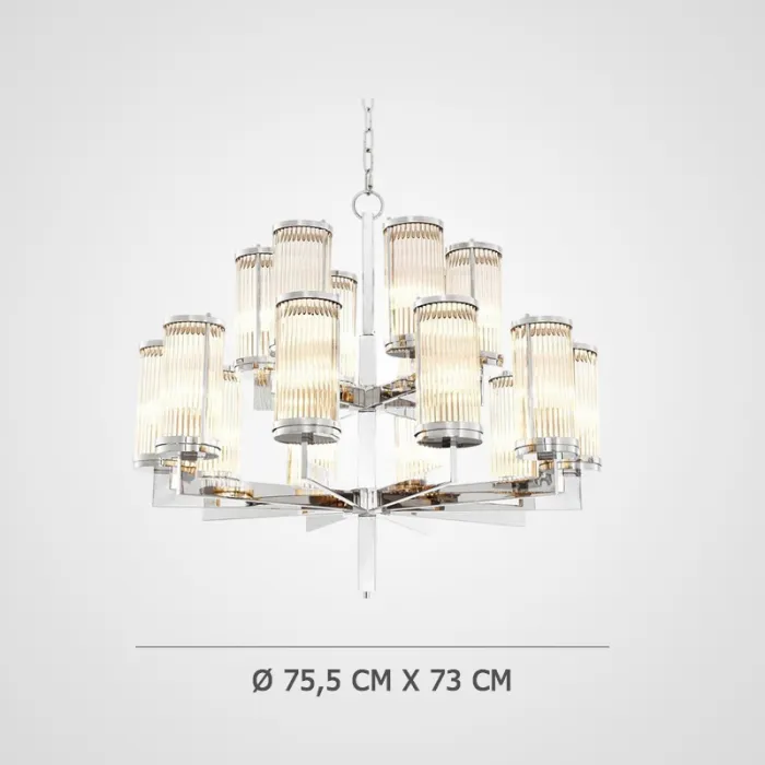 Подвесная люстра со стеклянными рельефными плафонами Сilindery Silver D75 от ImperiumLoft
