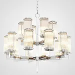 Подвесная люстра со стеклянными рельефными плафонами Сilindery Silver D75 от ImperiumLoft