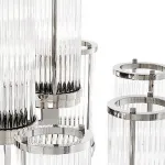 Подвесная люстра со стеклянными рельефными плафонами Сilindery Silver D75 от ImperiumLoft