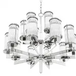 Подвесная люстра со стеклянными рельефными плафонами Сilindery Silver D75 от ImperiumLoft
