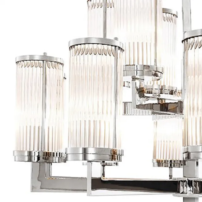Подвесная люстра со стеклянными рельефными плафонами Сilindery Silver D75 от ImperiumLoft
