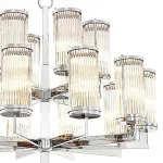 Подвесная люстра со стеклянными рельефными плафонами Сilindery Silver D75 от ImperiumLoft