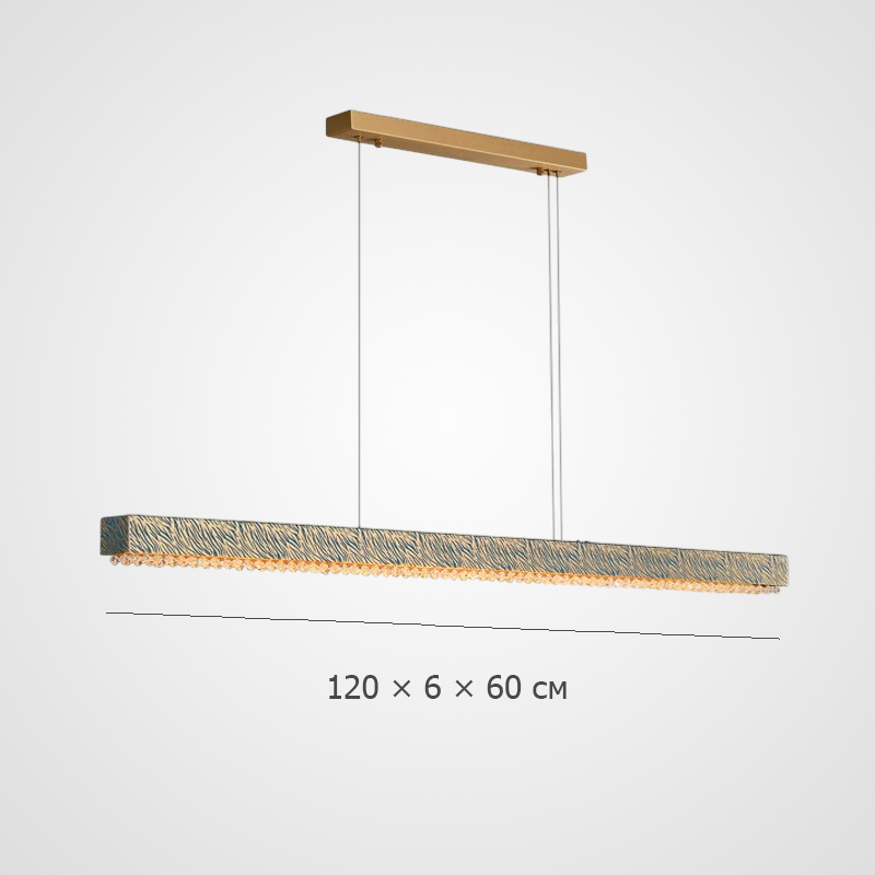 Реечный светодиодный рядный светильник с декором из хрустальных ограненных подвесок на латунном корпусе с рельефным «хищным» узором TIGER LONG L120 от ImperiumLoft Реечный светодиодный рядный светильник с декором из хрустальных ограненных подвесок на латунном корпусе с рельефным «хищным» узором TIGER LONG L120 от ImperiumLoft