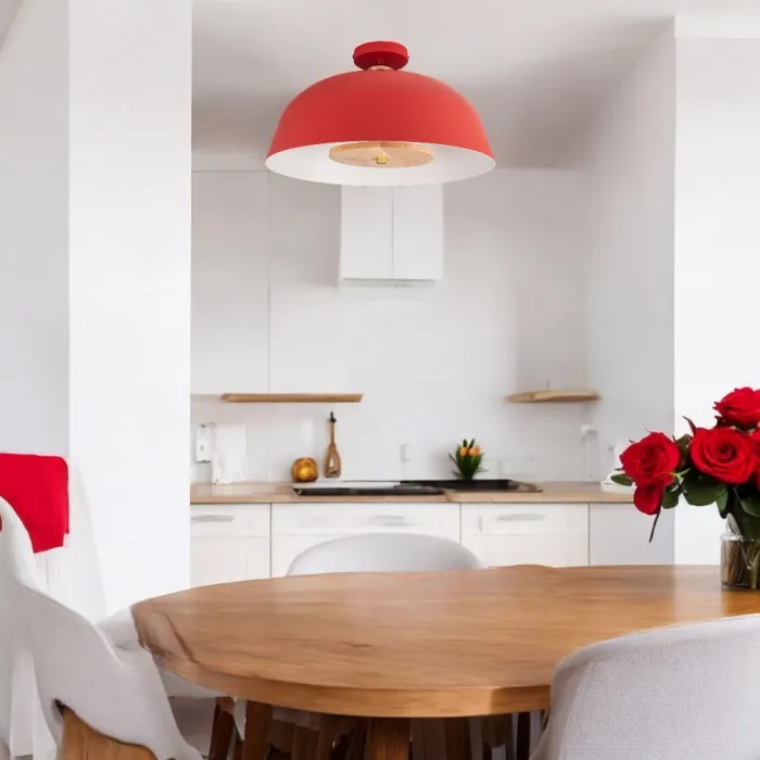 Потолочный светильник GLOBEMI RED D38 от ImperiumLoft синего цвета с круглым деревянным элементом