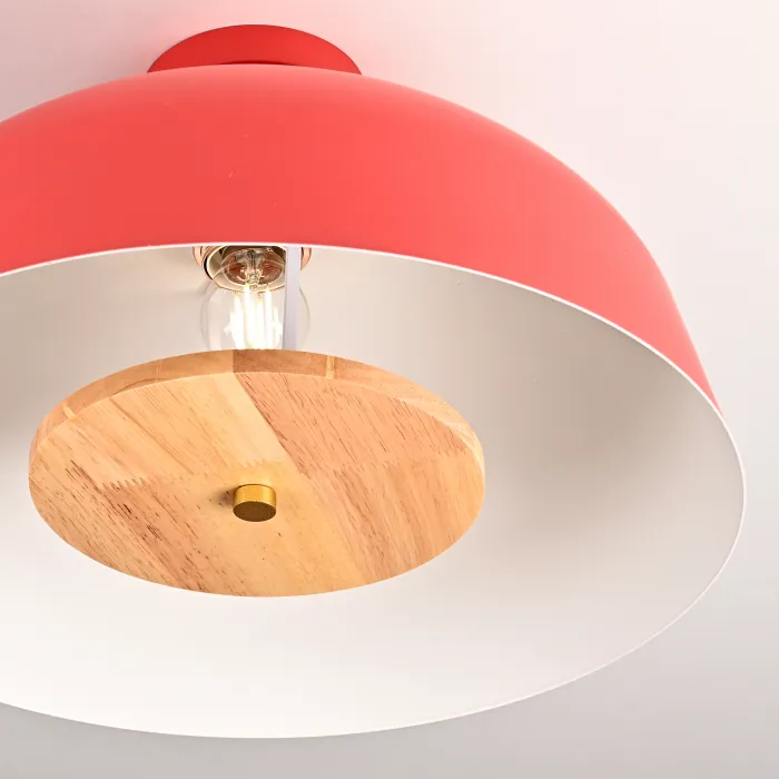Потолочный светильник GLOBEMI RED D38 от ImperiumLoft синего цвета с круглым деревянным элементом