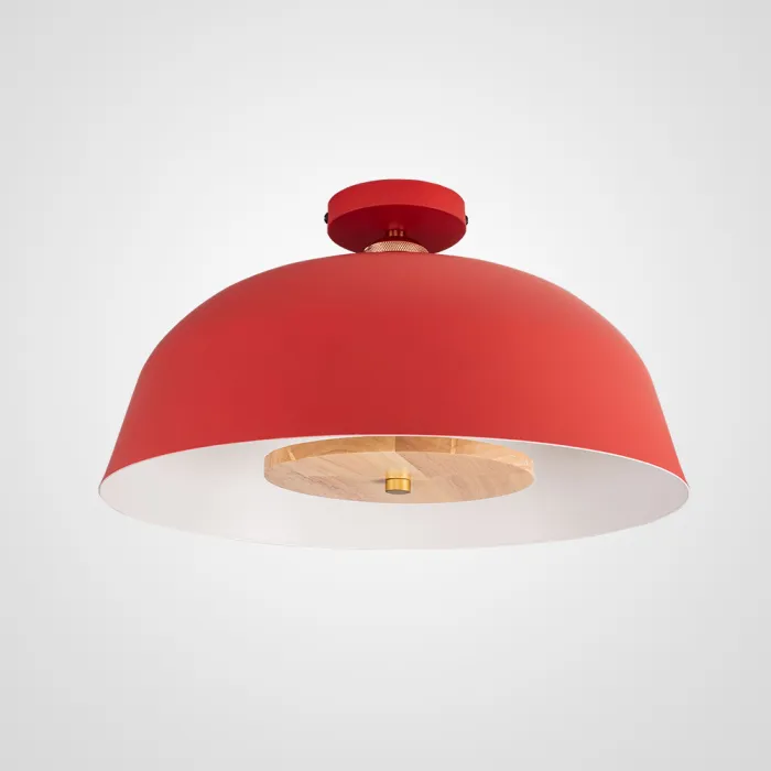 Потолочный светильник GLOBEMI RED D38 от ImperiumLoft синего цвета с круглым деревянным элементом