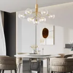 Люстра на стойке с шарообразными плафонами из фактурного стекла DANNA LUX Brass L9 от ImperiumLoft