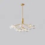 Люстра на стойке с шарообразными плафонами из фактурного стекла DANNA LUX Brass L12 от ImperiumLoft