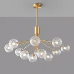 Люстра на стойке с шарообразными плафонами из фактурного стекла DANNA LUX Brass L12 от ImperiumLoft