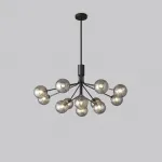 Люстра на стойке с шарообразными плафонами из фактурного стекла DANNA LUX Black L12 от ImperiumLoft