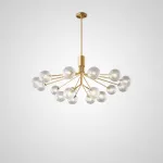 Люстра на стойке с шарообразными плафонами из фактурного стекла DANNA LUX Brass L18 от ImperiumLoft