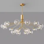 Люстра на стойке с шарообразными плафонами из фактурного стекла DANNA LUX Brass L18 от ImperiumLoft