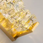 Бра с составным плафоном из хрустальных ограненных пластин на прямоугольгольном латунном основании CARE WALL LUX L26 от ImperiumLoft