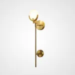 Бра с дисковидными рассеивателями из мрамора на латунной стойке REMI Brass L62