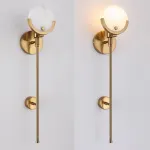 Бра с дисковидными рассеивателями из мрамора на латунной стойке REMI Brass L62