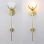 Бра с дисковидными рассеивателями из мрамора на латунной стойке REMI Brass L62