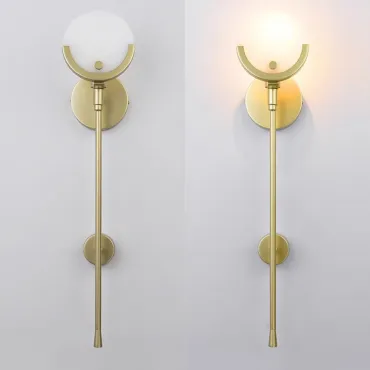 Бра с дисковидными рассеивателями из мрамора на латунной стойке REMI Brass L62 от ImperiumLoft