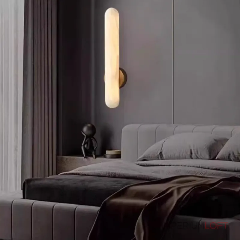 Бра удлиненной формы из натурального алебастра KEFAS Brass H40
