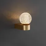 Настенный светильник с шарообразным плафоном с кристаллическим рельефом BRUX LUX Brass