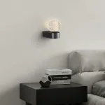 Настенный светильник с шарообразным плафоном с кристаллическим рельефом BRUX LUX Black