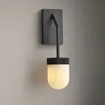 Настенный светильник с округлыми плафонами из натурального алебастра TORVILL WALL Black