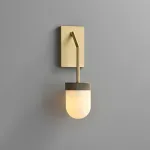 Настенный светильник с округлыми плафонами из натурального алебастра TORVILL WALL Brass