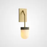 Настенный светильник с округлыми плафонами из натурального алебастра TORVILL WALL Brass