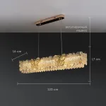 Реечный светильник с декором из хрустального стекла и ажурного металла AZUMI LONG L120 от ImperiumLoft