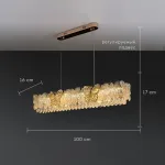 Реечный светильник с декором из хрустального стекла и ажурного металла AZUMI LONG L100 от ImperiumLoft