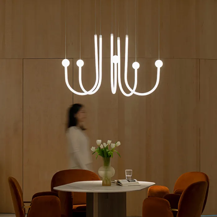 Подвесная люстра в виде комбинации из дуг с LED подсветкой AGRIPPA L8 от ImperiumLoft