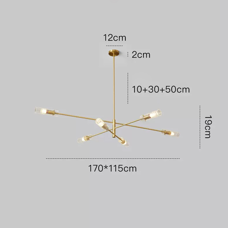 Люстра на штанге RADIANT Brass L6 Люстра на штанге RADIANT Brass L6