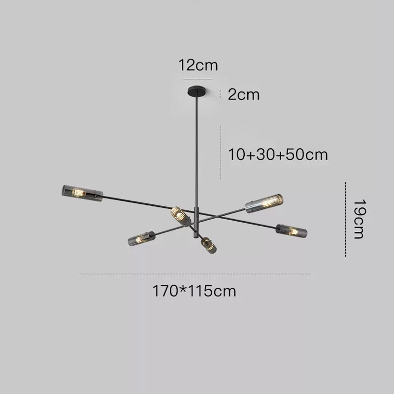 Люстра на штанге RADIANT Black L6 Люстра на штанге RADIANT Black L6