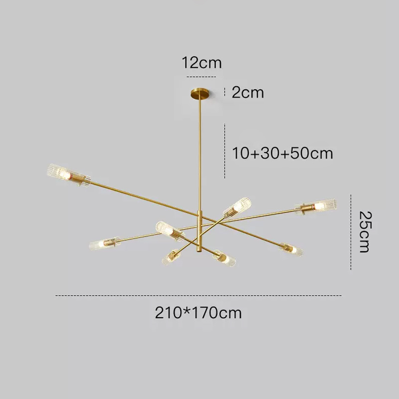Люстра на штанге RADIANT Brass L8 Люстра на штанге RADIANT Brass L8