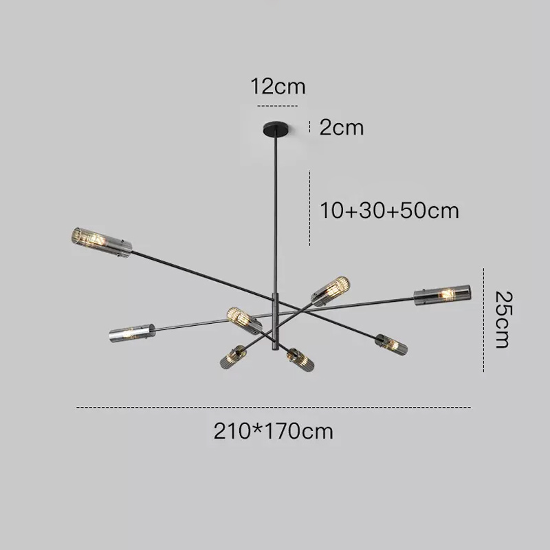Люстра на штанге RADIANT Black L8 Люстра на штанге RADIANT Black L8