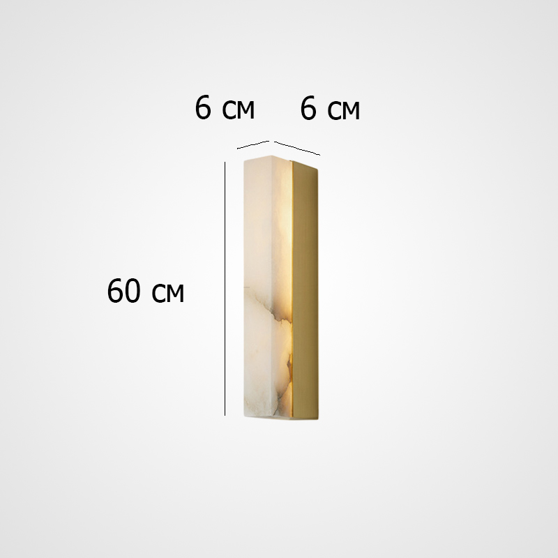Настенный светильник прямоугольной формы из мрамора Marble LUX WALL H60 Настенный светильник прямоугольной формы из мрамора Marble LUX WALL H60