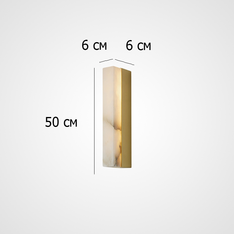 Настенный светильник прямоугольной формы из мрамора Marble LUX WALL H50 Настенный светильник прямоугольной формы из мрамора Marble LUX WALL H50