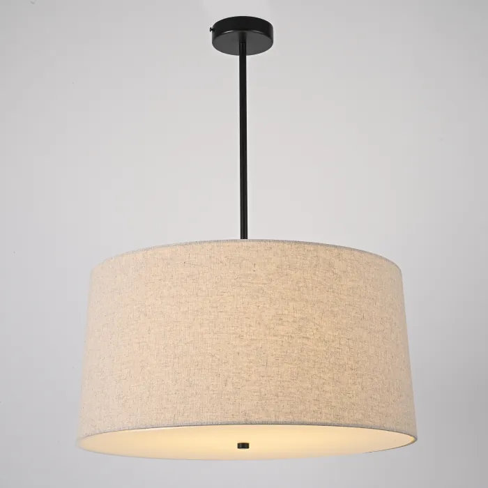 Люстра RH ROUND Linen Shade Pendant от ImperiumLoft