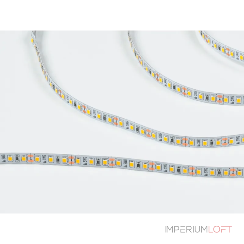 Светодиодная лента 2835, 120 LED/м, 9,6 Вт/м, 12В , IP20, Цвет: Тёплый белый, SWG2120-12-9.6-WW-M