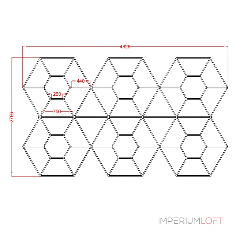 Профильный составной сотовый светодиодный светильник SOTO ZT6102 589W 6500К L107 Профильный составной сотовый светодиодный светильник SOTO ZT6102 589W 6500К L107